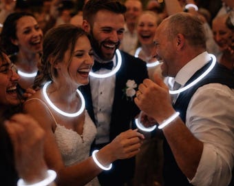 White Wedding Glow Stick Bracelets & Necklaces – 100 Pack