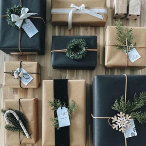 Plain Black Wrapping Paper 10m Roll (Birthday / Christmas Gift wrap) image 2