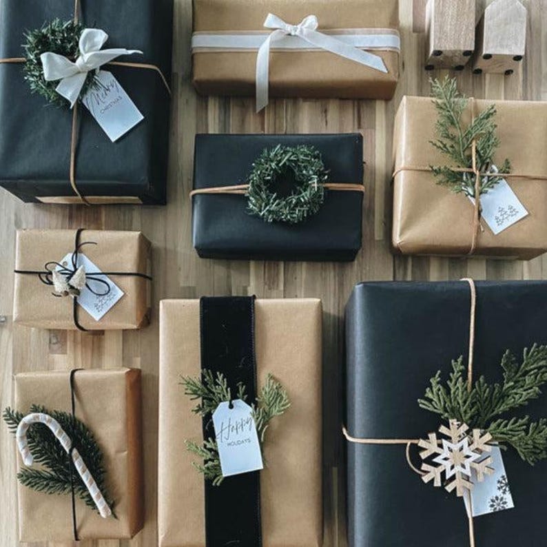 Plain Black Wrapping Paper 10m Roll (Birthday / Christmas Gift wrap) image 2