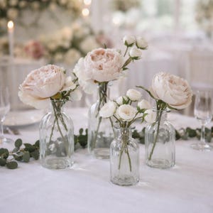 Ribbed Glass Bottle Vase (3 Sizes) Wedding and Party Centrepieces, Wedding Vases, Party and Wedding Styling Decorations