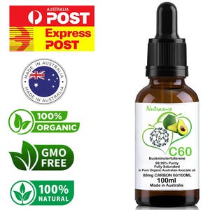 Premium Natural Carbon-C60, Buckminsterfullerene In Organic Avocado Oil, Macadamia oil, MCT coconut oil and Extra virgin Oil