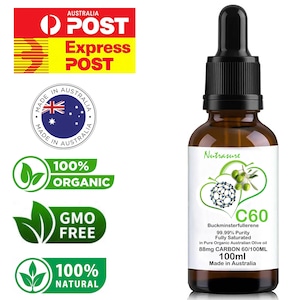 Carbono Natural Premium, C60, Buckminsterfullerene em azeite de oliva extra virgem prensado a frio orgânico 100ml