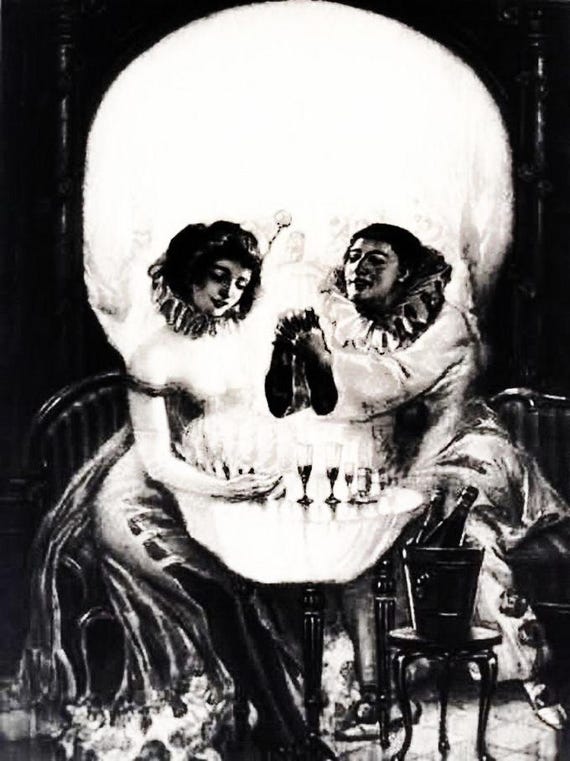 9XP0395 – Antique Early 20th Century (c1930's-1940's) Gothic Skull