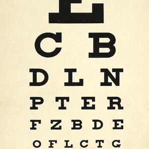 9XP0612 – Vintage Style Eye Chart (A3 - 12” x 16” Picture Poster Wall Art)
