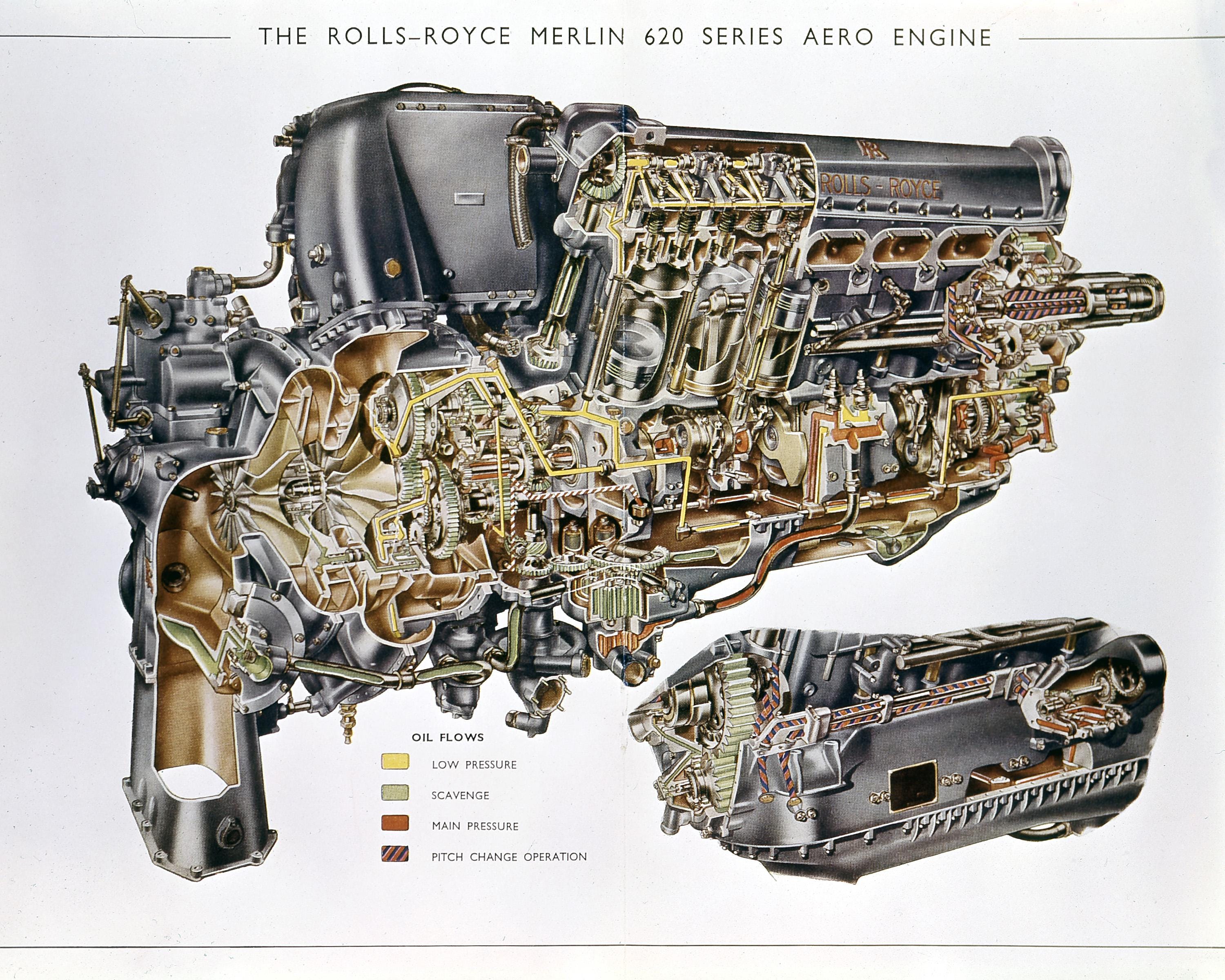 9XP0206 – Rolls-royce Merlin 620 Series Engine Cutaway (detailed