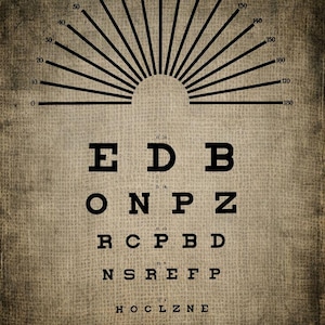 9XP0600 – Vintage Style Eye Chart (A3 - 12” x 16” Picture Poster Wall Art)