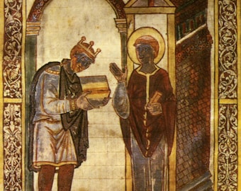 9XP0343 – Antique (c924) “Athelstan” The First Anglo-Saxon King of England (Picture Poster Art Artwork Monarchy)