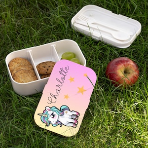 Personalisierte Einhorn Bento Lunchbox, Personalisiertes Namensdesign, Personalisierte Lunchbox Kinder, Personalisierte Lunchbox, Lunchbox Mädchen, Einhorn Lunchbox