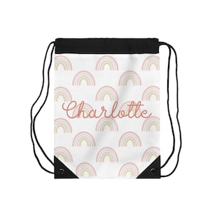 Sac à cordon arc-en-ciel personnalisé, sac de sport personnalisé pour fille, sac à dos à cordon pour fille, sac de sport à cordon pour fille, cadeau de rentrée scolaire