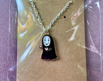 Collana a catena ispirata a La città incantata dello Studio Ghibli con ciondolo Senza volto