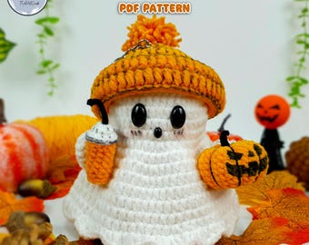 Virkmönster för spöken: Liten pumpa-kramande amigurumi (PDF-nedladdning)