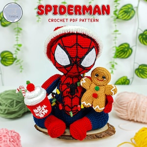 Christmas Spiderman Crochet Pattern: Amigurumi Doll (PDF Download)