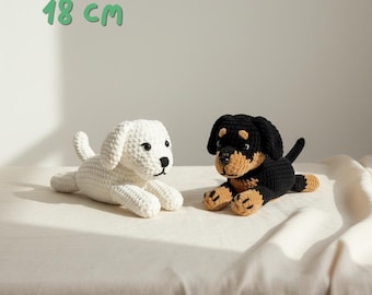 Amigurumi Puppy Crochet PDF Bundle – Rottweiler & Maltese, 2 Easy Plush Patterns