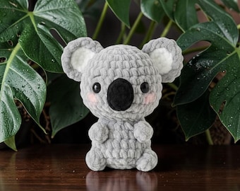 Patrón de Koala a Ganchillo, Mini Animal Amigurumi PDF, Juguete de Peluche Ideal para Principiantes