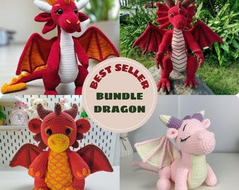 Amigurumi Dragon Häkelanleitung Bundle, Easy PDF (Digitaler Download)