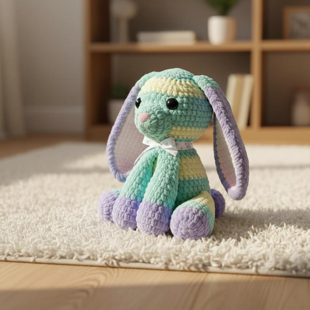 Bunny Amigurumi Crochet Pattern, Long Ear Rabbit Toy PDF, Easter Plush ...