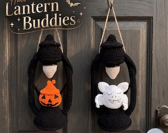 Spooky Lantern Crochet Pattern, Ghost Pumpkin Halloween Decor PDF, Gothic Amigurumi Display