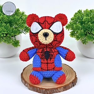 Crochet Bear Masked Spiderman  Pattern | Bear Crochet Pattern | Spiderman Crochet Pattern in English (US terms)