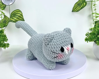 Amigurumi Crochet Gray Cat Pattern (PDF)
