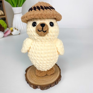Seal Wearing A Hat Crochet Pattern, Amigurumi Seal Pattern, Cute Seal Amigurumi, Seal Stuffed Animal, Seal Plush, Crochet Seal Pattern