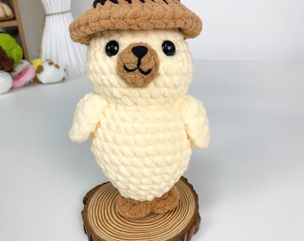 Crochet Seal with Hat Pattern, Amigurumi Stuffed Animal (PDF)