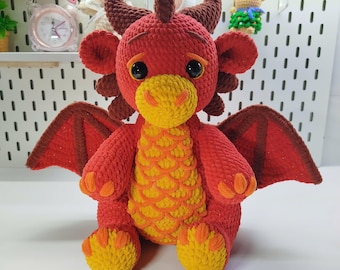 Dragon Amigurumi Crochet Pattern, Step by Step PDF Guide (30cm)