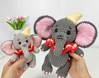 Dumbo Elephant Crochet Pattern PDF: Amigurumi Circus Toy