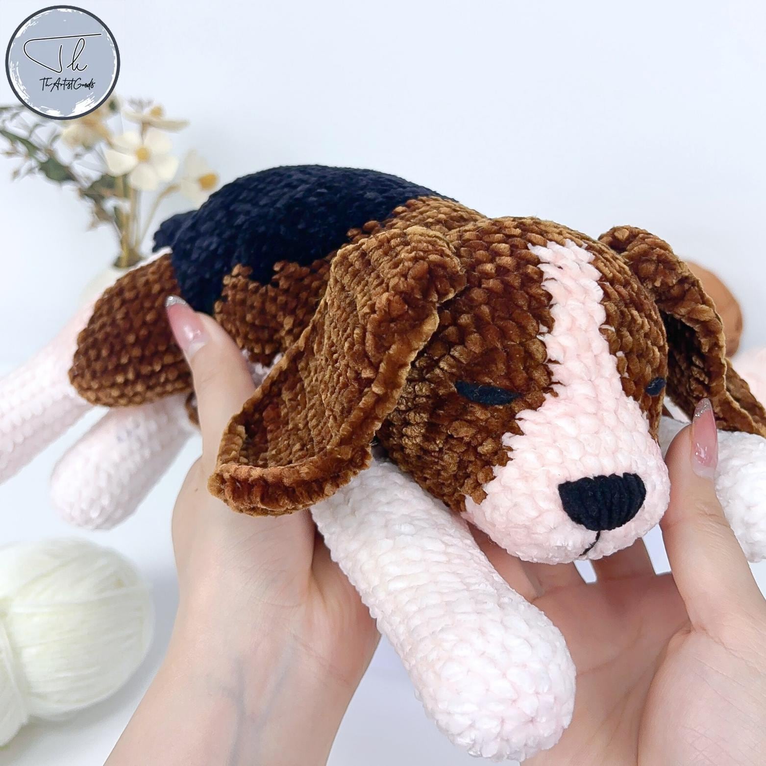 Patron au crochet amigurumi chiot beagle (PDF)