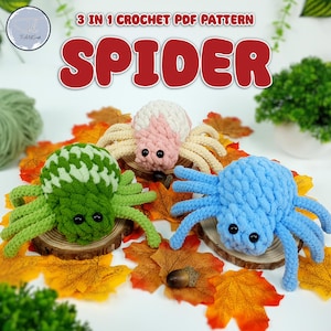 Low Sew 3 in 1 Spider Crochet Pattern, Spider Amigurumi Pattern PDF, Crochet Halloween Pattern, Easy Crochet Animal DIY Stuffed Animal