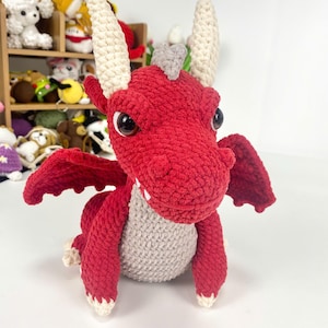 Fire Dragon Crochet Pattern, Amigurumi Fire Dragon, Fire Dragon Amigurumi, Crochet Dragon Pattern, PDF Crochet Pattern