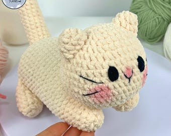 Patrón de amigurumi de gato a crochet: Términos estadounidenses (PDF, descarga digital)