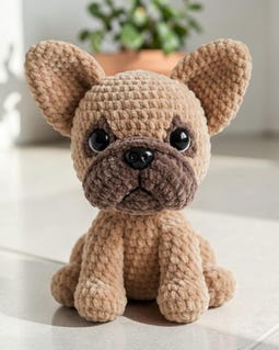 French Bulldog Crochet Pattern – Amigurumi Dog PDF, Beginner Plush Toy (Digital Download)
