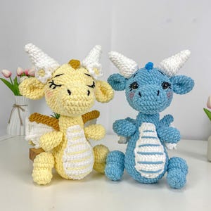 Dragon Crochet Pattern PDF, Amigurumi Dragon Plush Toy, Cute Stuffed Animal Crochet Pattern, Fantasy Crochet Digital DIY File