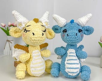 Dragon Crochet Pattern PDF: Amigurumi Plush Toy DIY