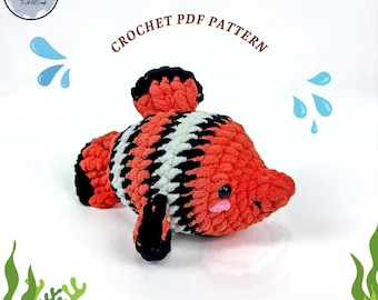 Clownfish Crochet Pattern: No Sew Ocean Animal (PDF Pattern)
