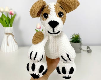 Modèle au crochet Jack Russell : jouet amigurumi pour chien (téléchargement numérique PDF)