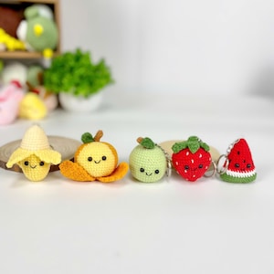Mönster för virkad nyckelring med frukt: Nybörjarvänligt (PDF-mönster)
