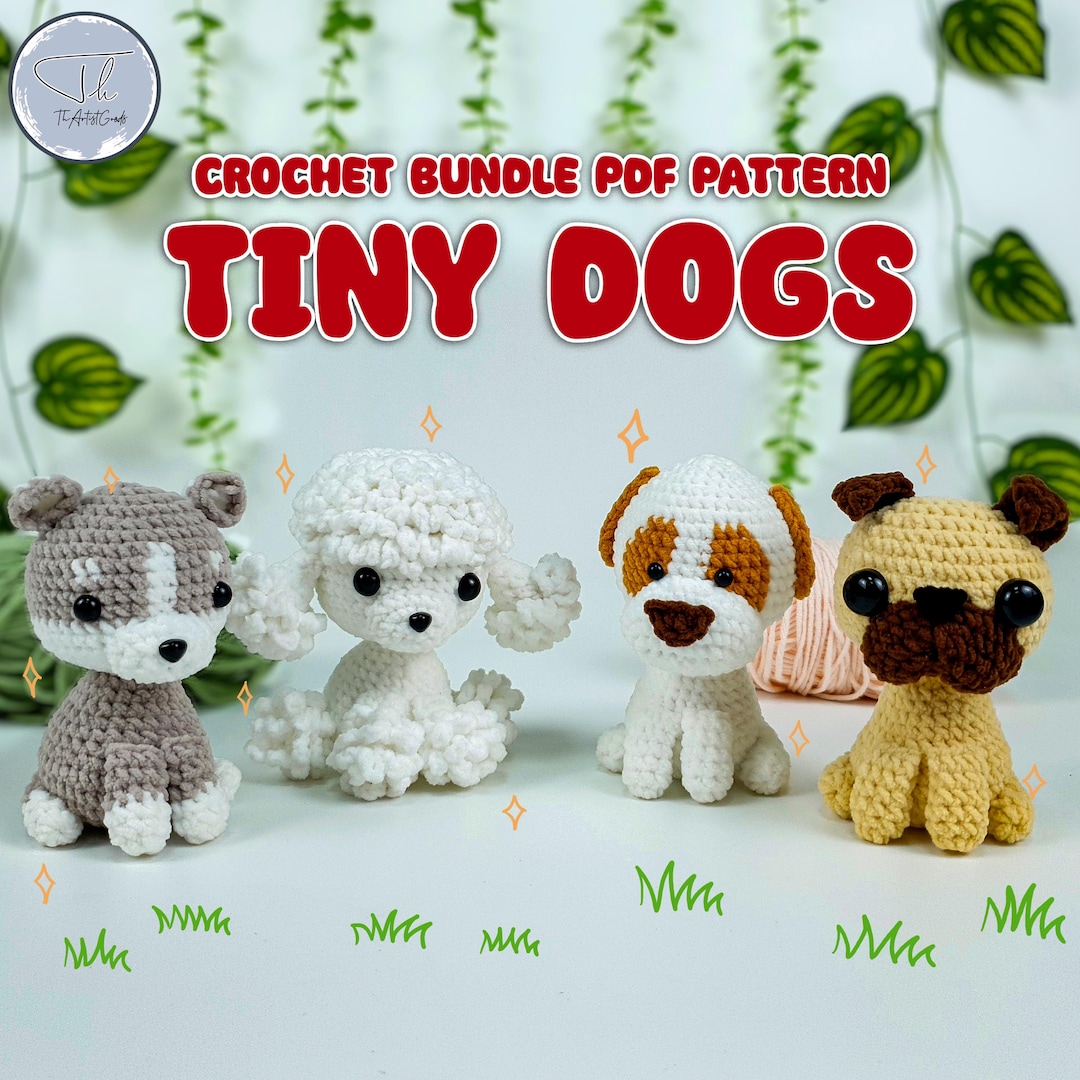 Tiny Cute Dog Crochet Bundle Pattern PDF, Poodle Crochet Pattern, Husky ...