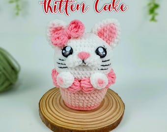 Modèle Amigurumi de gâteau de chaton au crochet (téléchargement PDF)