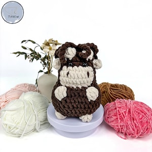 PDF gehaakt hooglandkoepatroon in het Engels |  amigurumi pluche koepatroon | Gehaakte speelgoeddieren | schattig patroon Schotse hooglanders