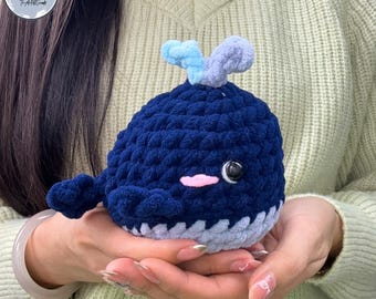 No Sew Crochet Blue Whale Amigurumi Pattern (PDF)