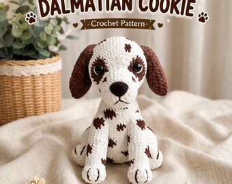 Dalmatian Amigurumi Pattern, Crochet Spotted Puppy Plush PDF, Dog Lover Craft Tutorial