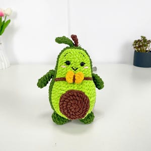 Avocado haakpatroon pdf, amigurumi kawaii avocado knuffel, schattig gevuld voedsel haakpatroon, digitaal doe-bestand
