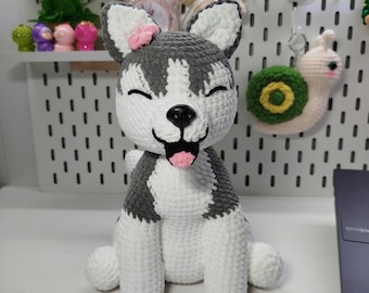 Husky-haakpatroon, doe-het-zelf amigurumi puppyknuffel (digitale download)