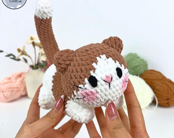 Crochet Cat Plushie Pattern: Velvet Yarn (PDF Pattern)