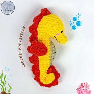 No Sew Crochet Seahorse Pattern PDF (English only), Crochet Seahorse Pattern , Ocean Animal Crochet Pattern