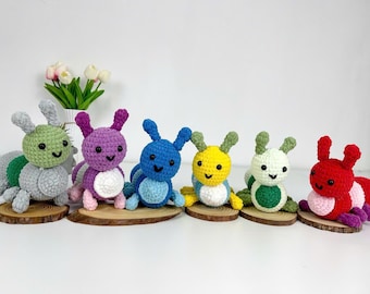 Caterpillar Crochet Pattern PDF: Amigurumi Worm Plush Toy