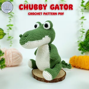 Chubby Alligator Crochet Pattern: Amigurumi Crocodile Plushie (PDF Digital Download)
