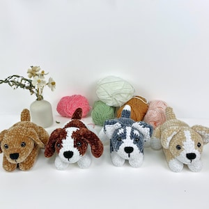 Paquete de patrones de crochet para perros 4 en 1 / Patrón amigurumi de perro, Patrón de cachorro amigurumi / Patrón PDF en inglés de cachorro de perro