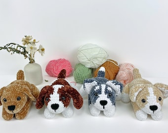 Hündchen Häkelanleitungen: Amigurumi 4-in-1 (PDF)